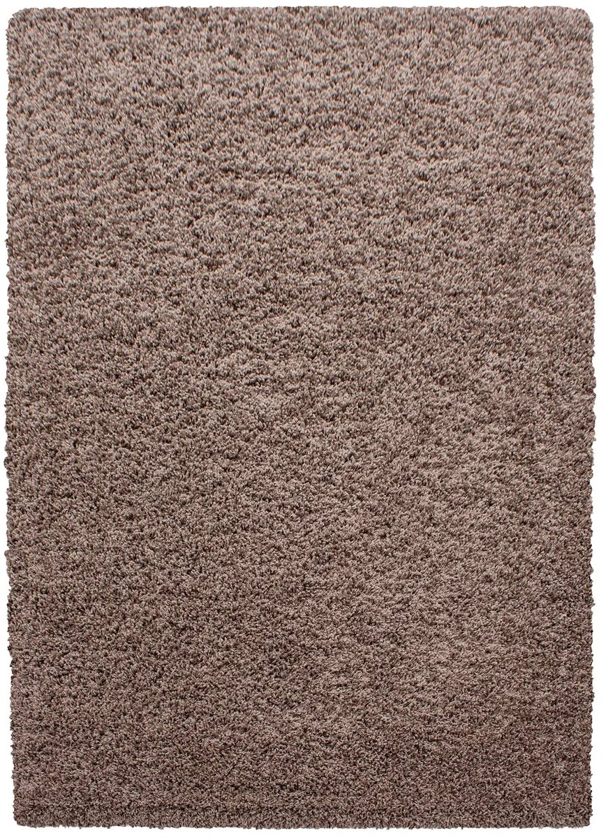 Hoogpolig Vloerkleed | Tapijt | Shaggy | Life | Uni | Mokkabruin | 240x340 cm