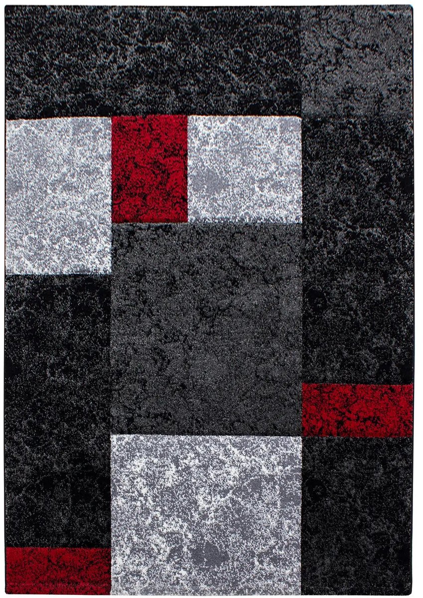 Dutch XXL Modern Vloerkleed | Tapijt | Hawaii | Tegels | Rood | 280x370 cm