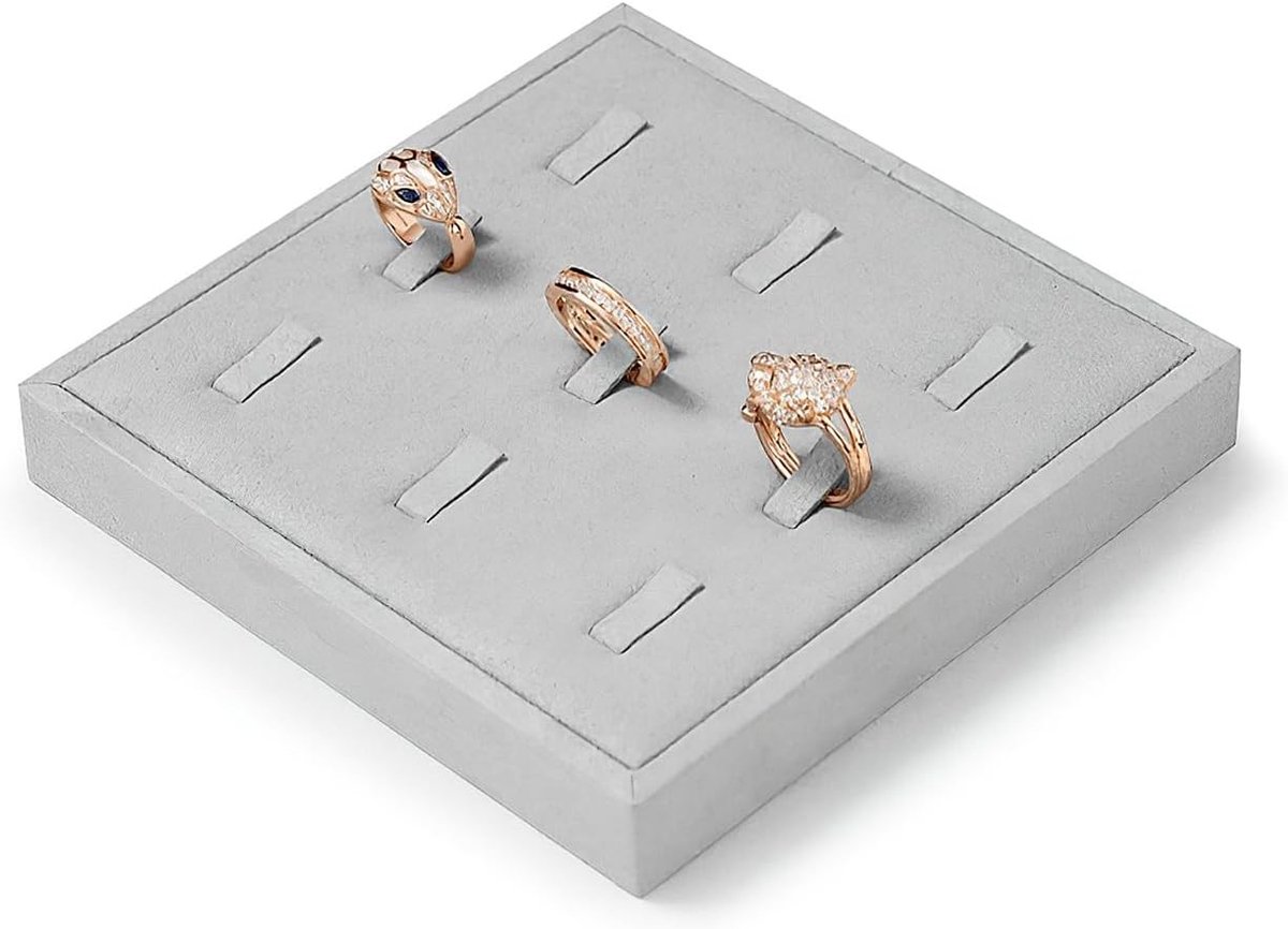 Sieradenopbergtray met negen vakken voor ringen en kleine juwelen, ideaal voor organisatie