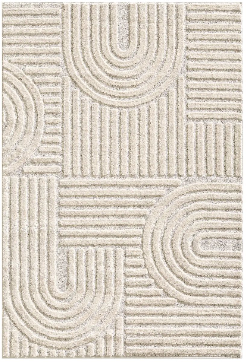 Dutch XXL Japandi Vloerkleed | Tapijt | Art | Geometrisch | Crème | 120x170 cm