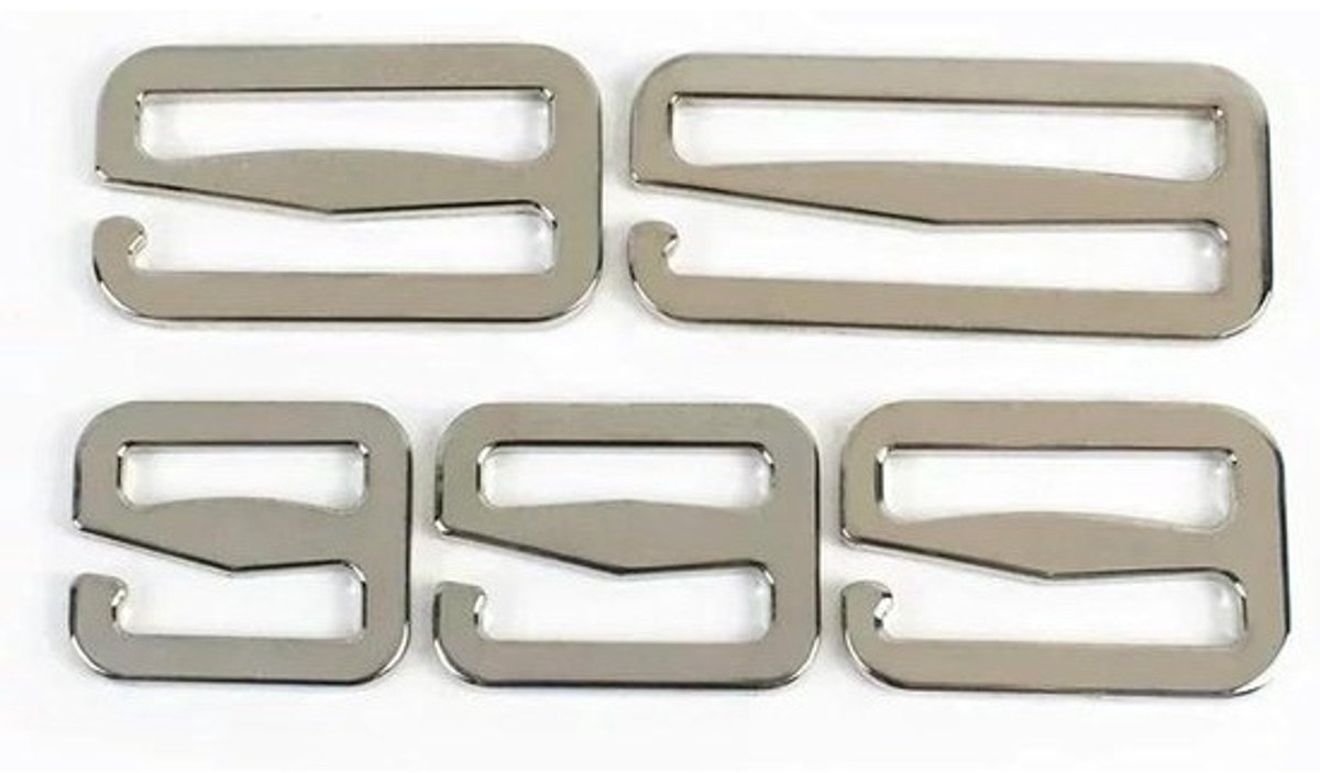 Metalen Tri-Slide Haken - Gesp Schuifsluiting - Ondergoed Maken - Duurzaam Lichtgewicht Materiaal - 20-50 mm - Zilver