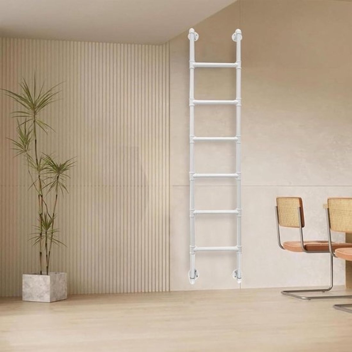 Smeedijzeren Uitgangsladder - Klimladder Wandmontage - Veilige Toegang Creëren - Verstelbare Lengte - 100-300 cm - Zwart