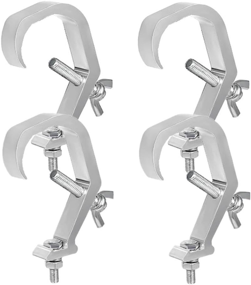 Stevige Truss Klemmen voor Verlichting - 4 Stuks Aluminium Alliage Klemmen met Max. Draagvermogen 60kg, Ideaal voor Stage en Evenementen