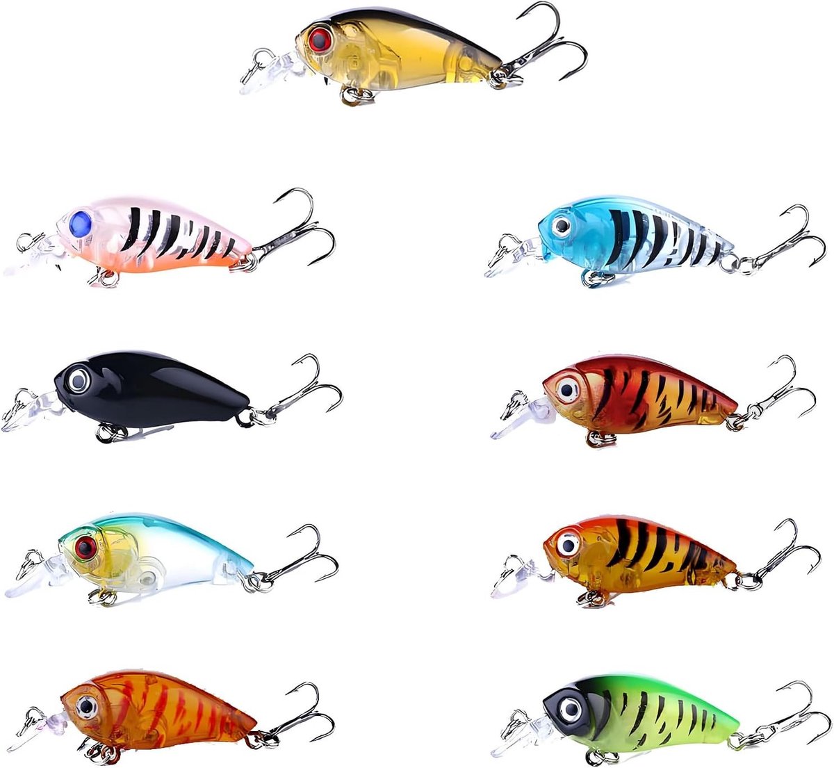 Complete Visaas Set van 9 Stuks, Jig Spinner en Kunstmatige Lokken voor Zoet- en Zoutwater, Ideaal voor Forel, Baars en Zalm vissen