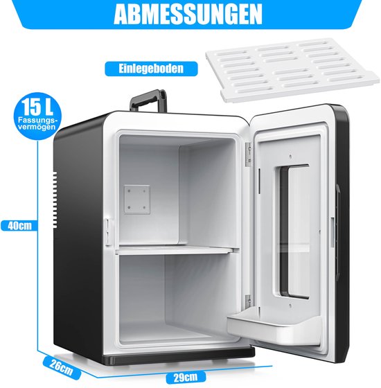 Mini Koelkast 15L - Koelen & Verwarmen - 220-240V en 12V - Draagbare Koelbox voor Auto en Camping — afbeelding 3