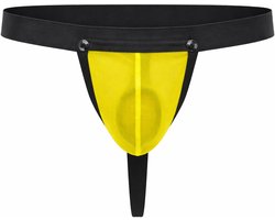 MODUS VIVENDI C-Ring Pleasure Thong Yellow - MAAT M - Erotisch Heren Ondergoed - String voor Man - Sexy mannen String