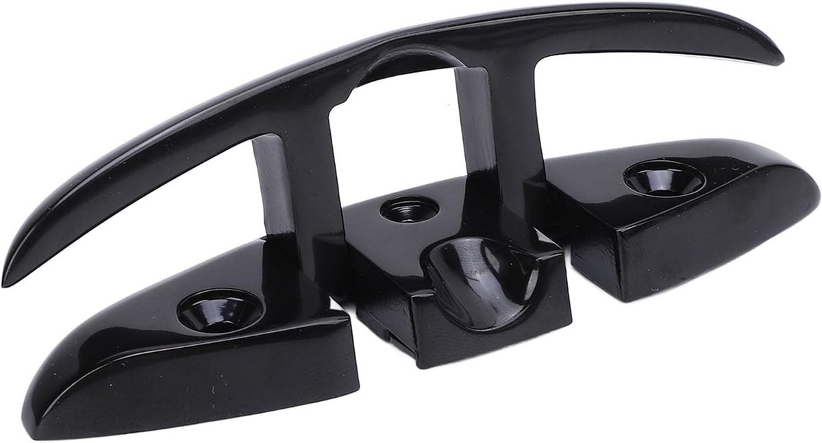 Vouwbare Dock Cleat van 5 inch van Zwart RVS voor Jachten, Speedboten en Visboten - Sterke Marine Bevestiging