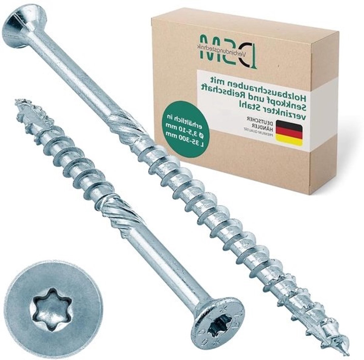Houtschroeven - Spaanplaatschroeven verzinkt - Houtverbindingen maken - Verzonken kop met freesribben - 5 x 30 mm - Verzinkt