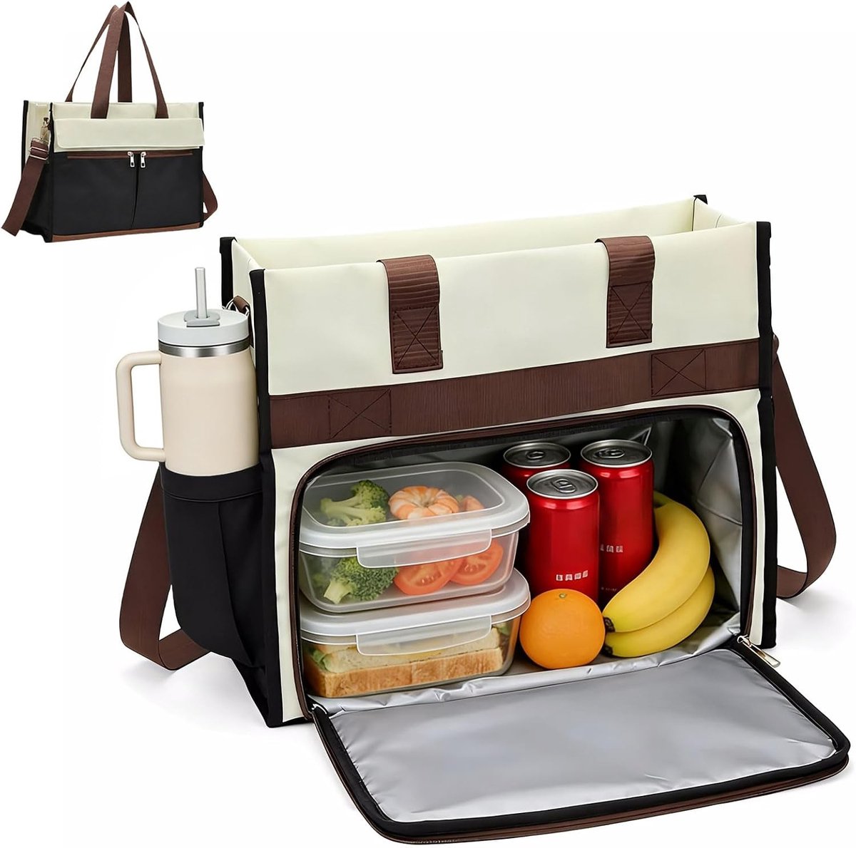 Stijlvolle Vrouwelijke Lunchtas en Laptoptas van 15.6 Inch met Geïsoleerd Compartment, Ideaal voor Werk, School en Dagelijkse Gebruik