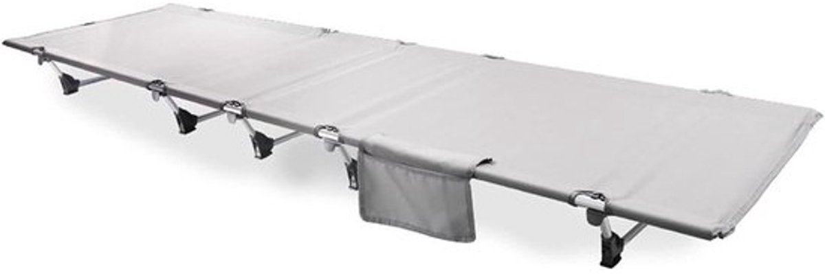 Campingbed Opvouwbaar - Reisbed Kinderbed - Ontspannen Buiten - Sterk Aluminium Frame - 180x61 cm - Naturel