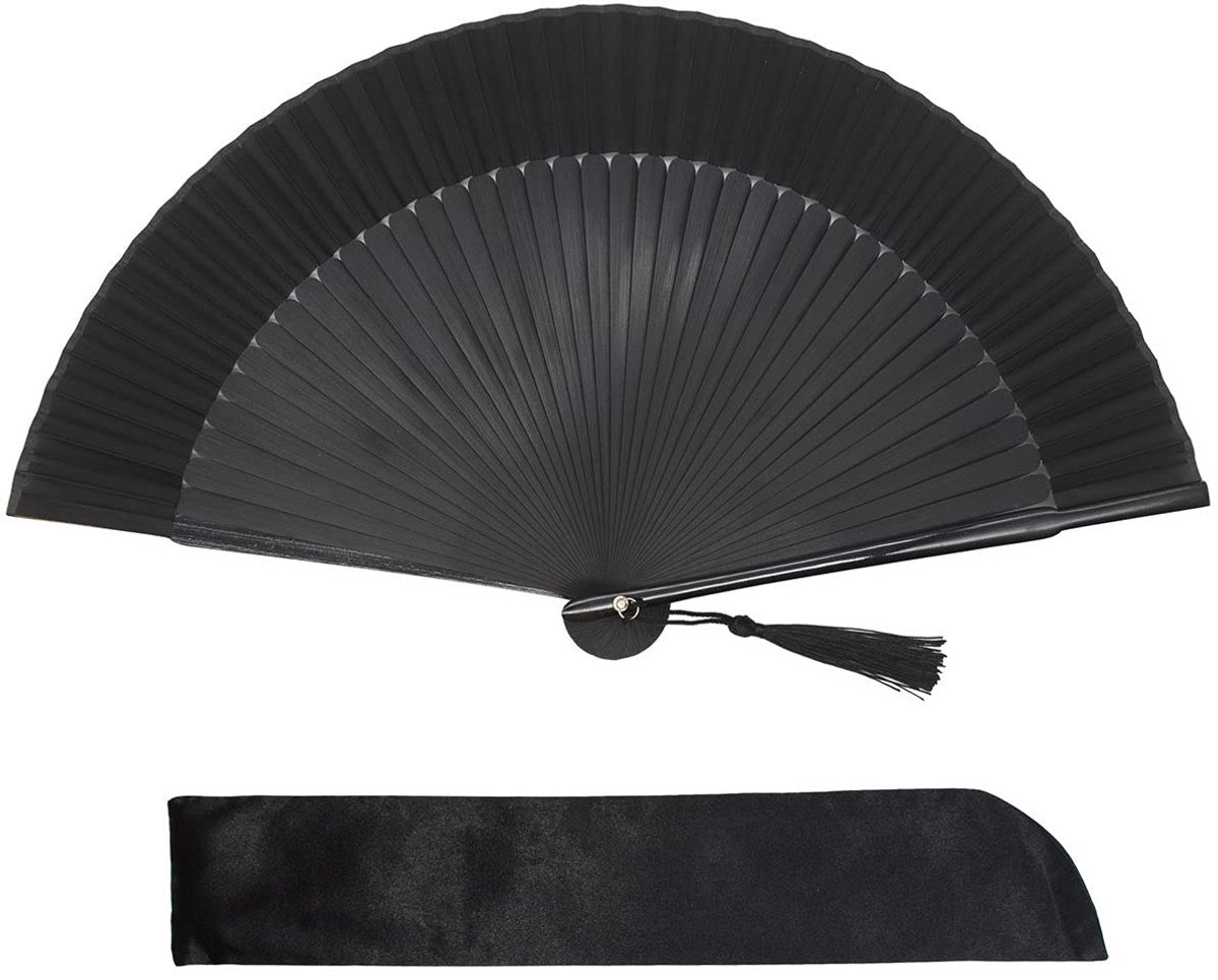 Vouwbare Handventilator - Vintage Bamboo Silk Fan