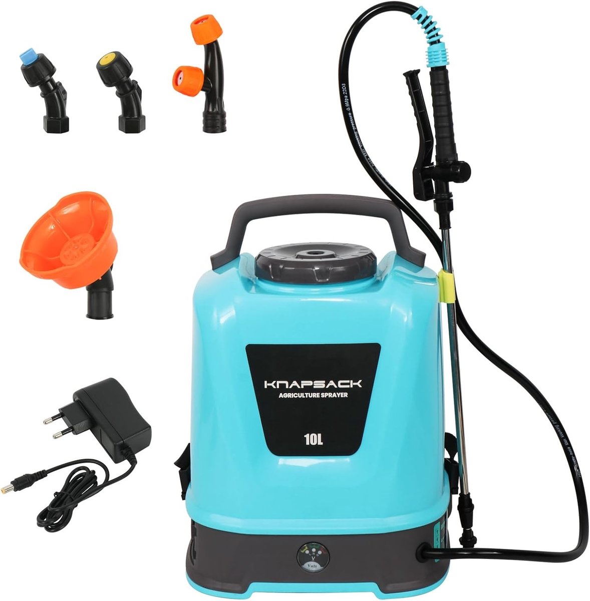 Draagbare elektrische spuitfles van 10 L met oplaadbare batterij voor tuin en planten, drukspuit met 12 V