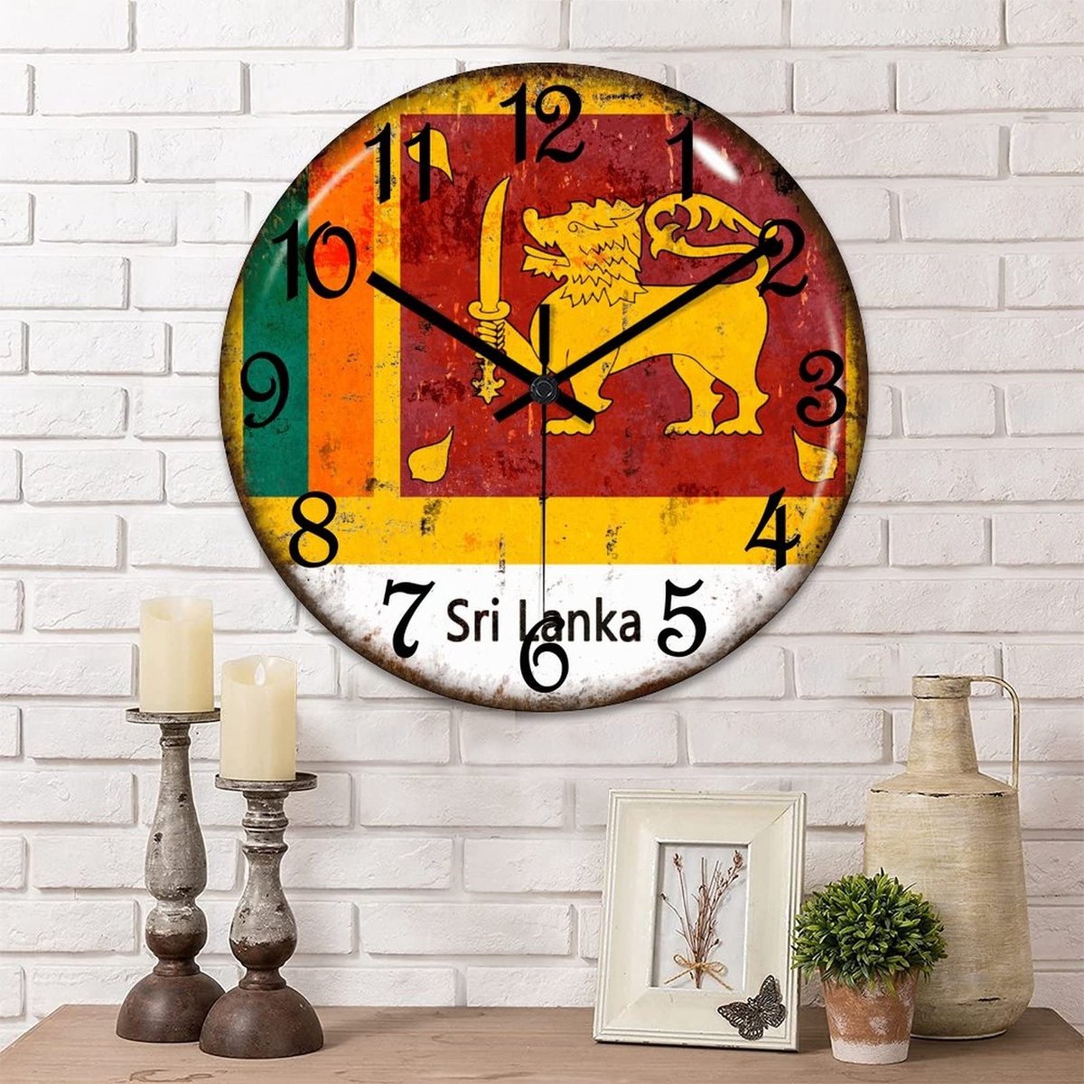 Houten Wandklok - Modern Rond 10 Inch voor Keuken of Eetkamer