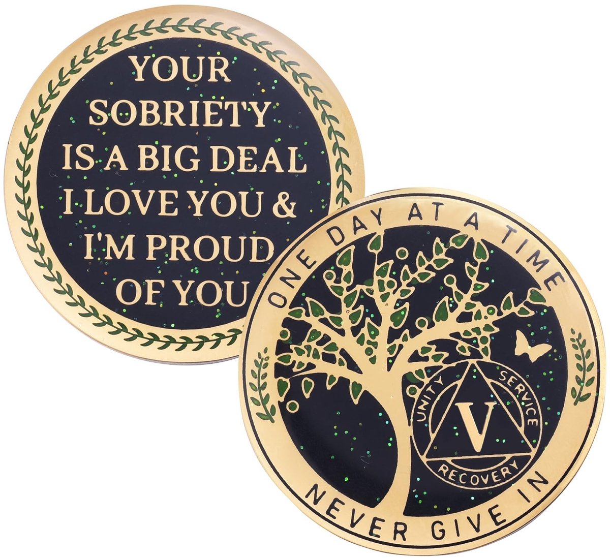 5 Jaar Sobriety Coin - Tree of Life AA Medallion - Geschikt voor Mannen en Vrouwen