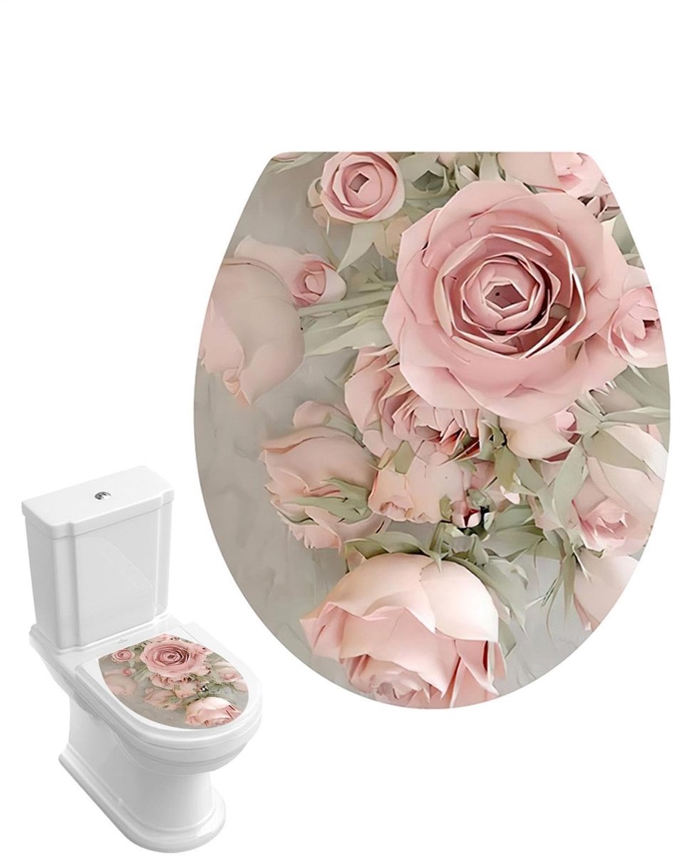 Toiletdekselstickers - Bloemen ontwerp - Spatwaterdicht