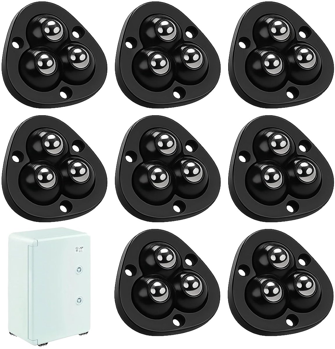 Set van 8 360° Draaibare Ballenwielen voor Meubels, Geschikt voor Keukenapparatuur en Elektrische Toestellen, Ideaal voor Gemakkelijke Verplaatsing en Bescherming van Vloeren
