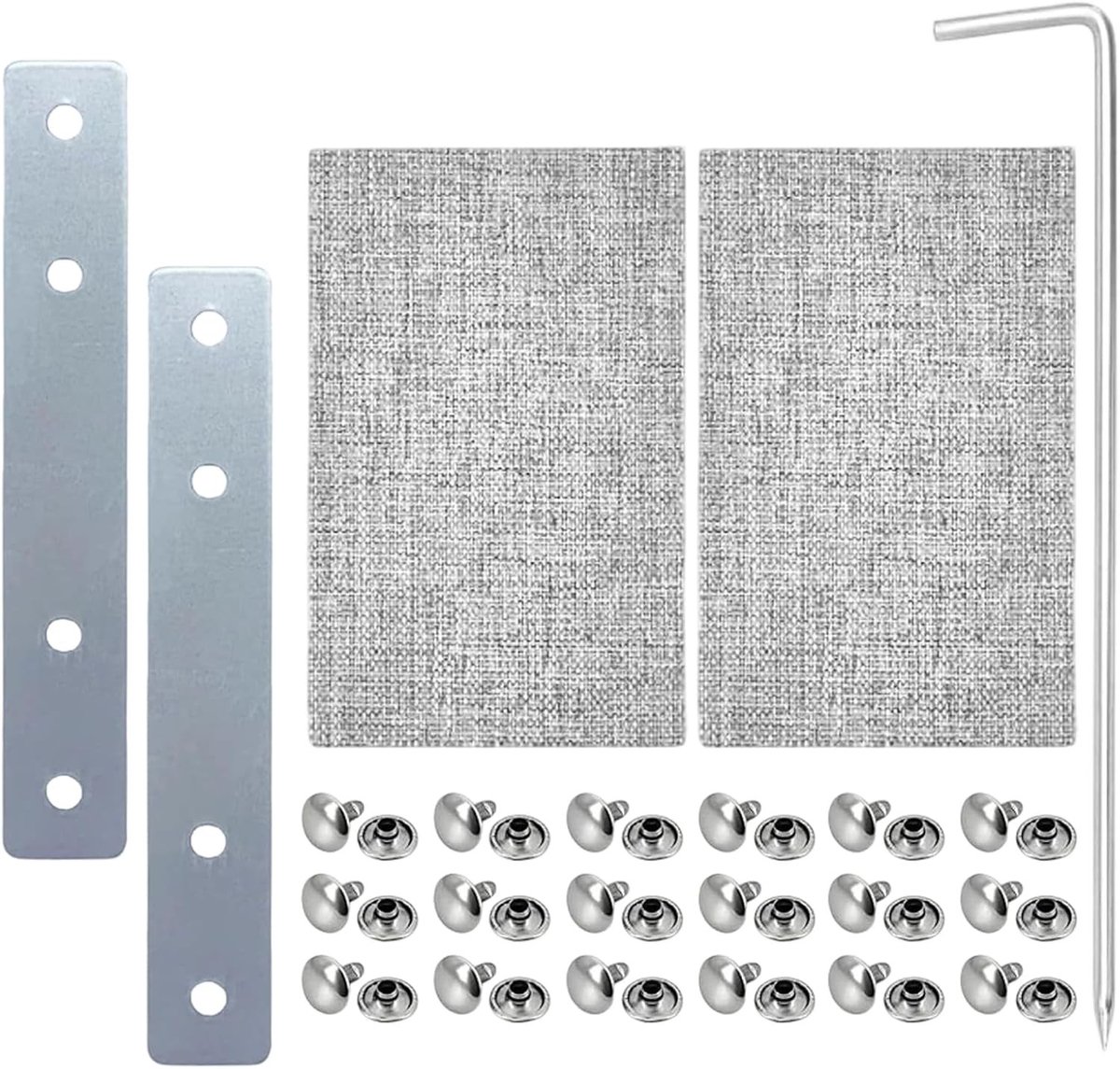 Reparatieset voor rolluiken 20-23 mm met roestvrijstalen platen, ideaal voor zonwering en gordelherstel