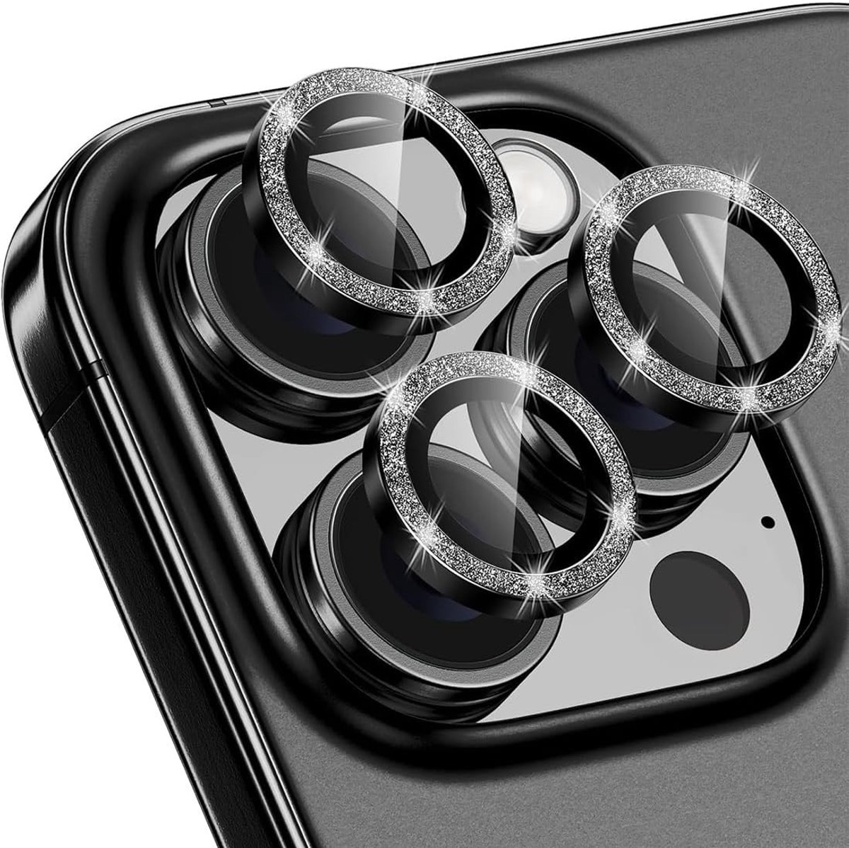 HD Tempered Glass Camera Lens Bescherming voor iPhone 16 Pro/16 Pro Max - Aluminium Champagne Decoratie en Schermbeschermer