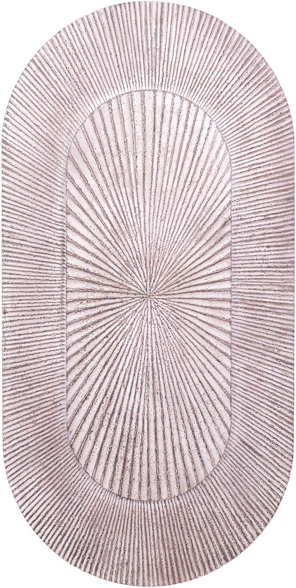 PTMD Dishita Cream MDF Wallpanel Ribbed Double Oval