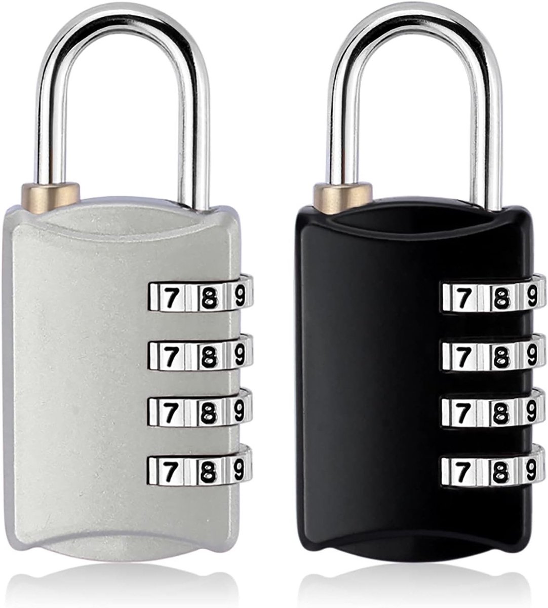 Set van 2 Combinatiesloten, 4-cijferige Reset Combinatiesloten voor School, Gym, Lockers en Opslagruimte
