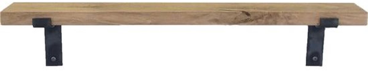 GoudmetHout Lichte Eiken Wandplank - 260x10 cm - Plankdragers L Zonder Coating Licht eiken