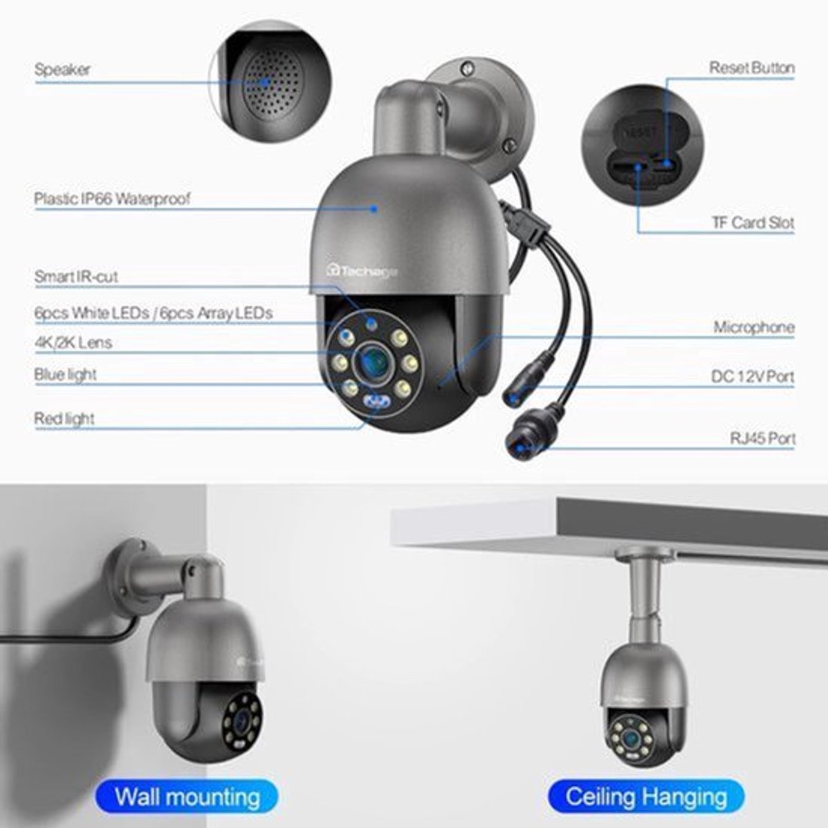 4K 8-Kanaals Beveiligingssysteem – IP Camera Set – CCTV Camera – POE Beveiligingscamera – Outdoor Camera – PTZ Bediening – AI Menselijke Detectie