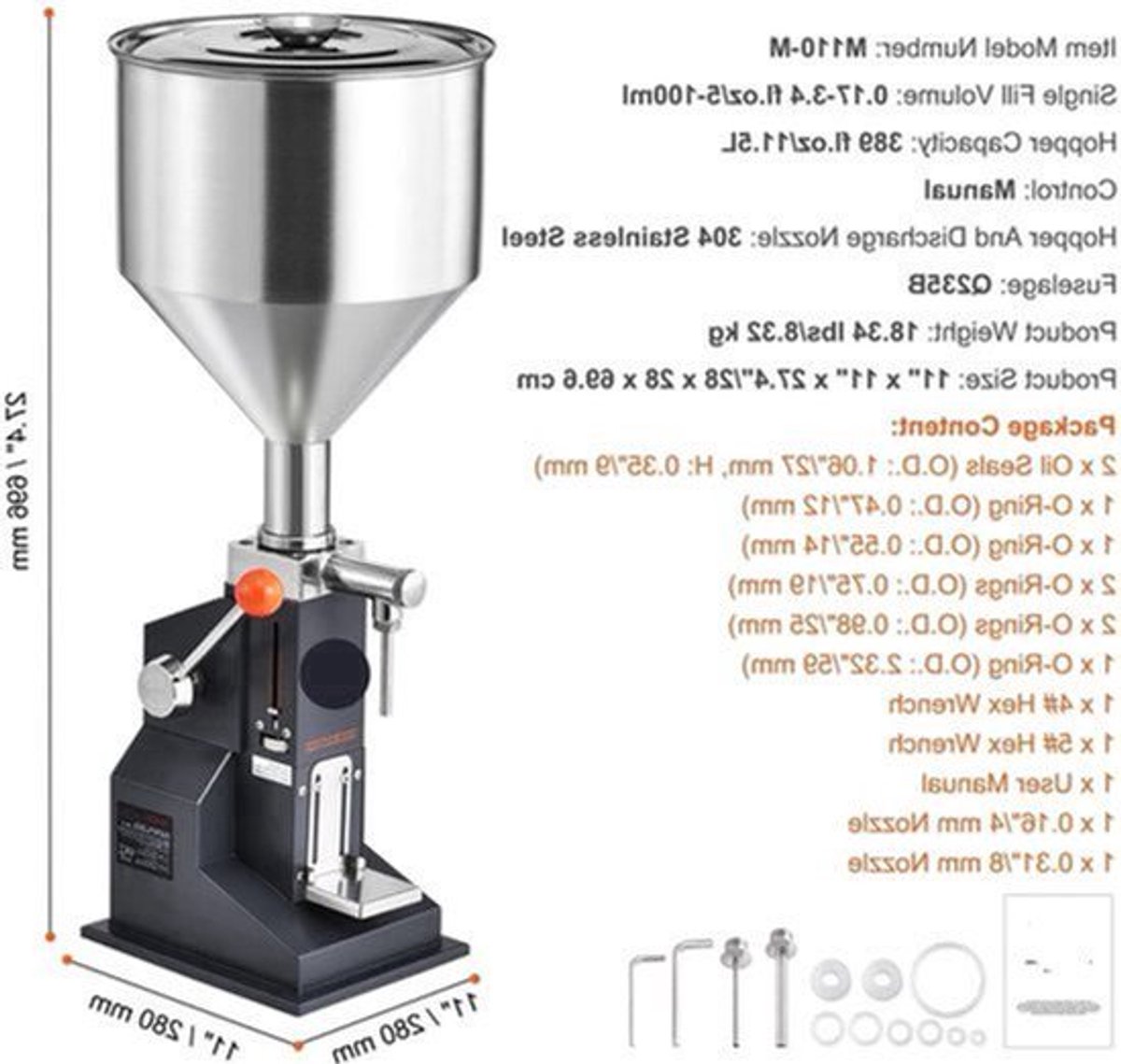 Vloeistof Vulmachine - Handmatige Vulmachine - Vulmachine - Flessen Vuller - Pneumatisch/Handmatig - RVS Machine - Inclusief Voetpedaal Schakelaar - 5 Tot 100 ml - Tot 200 Graden