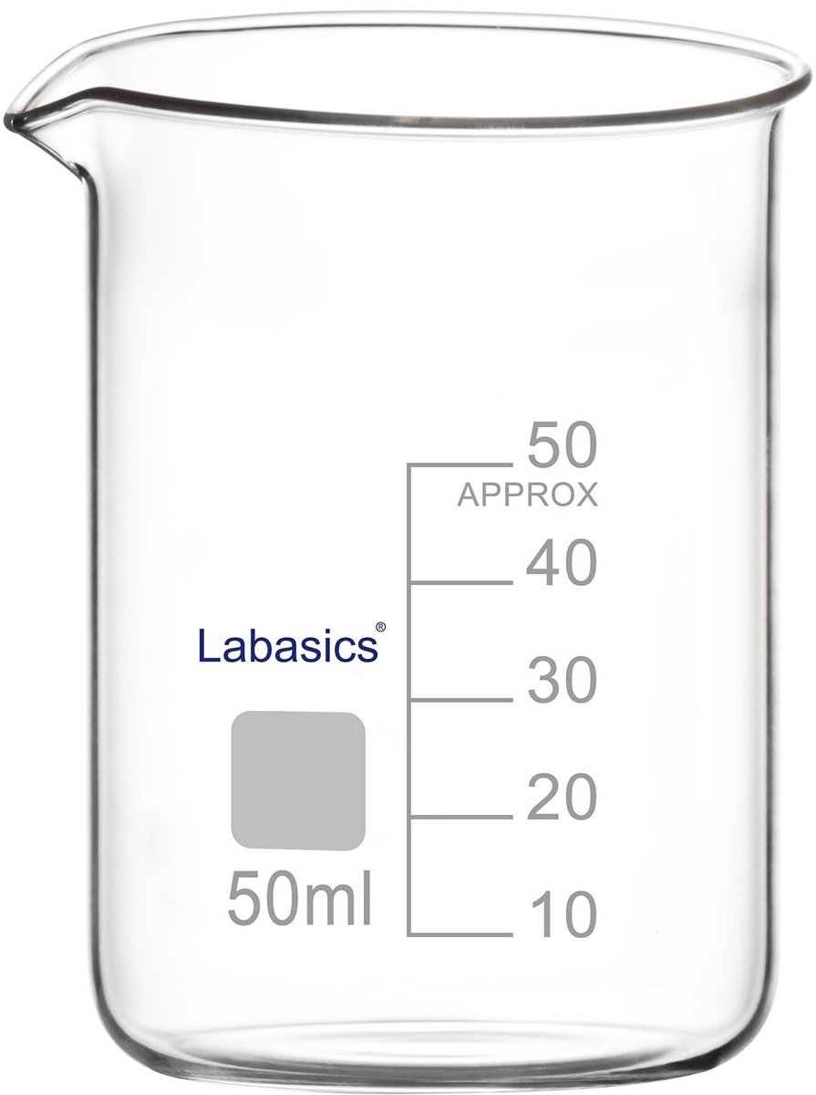Borosilicaat Glazen Maatbeker - 50ml met Gietuitloop