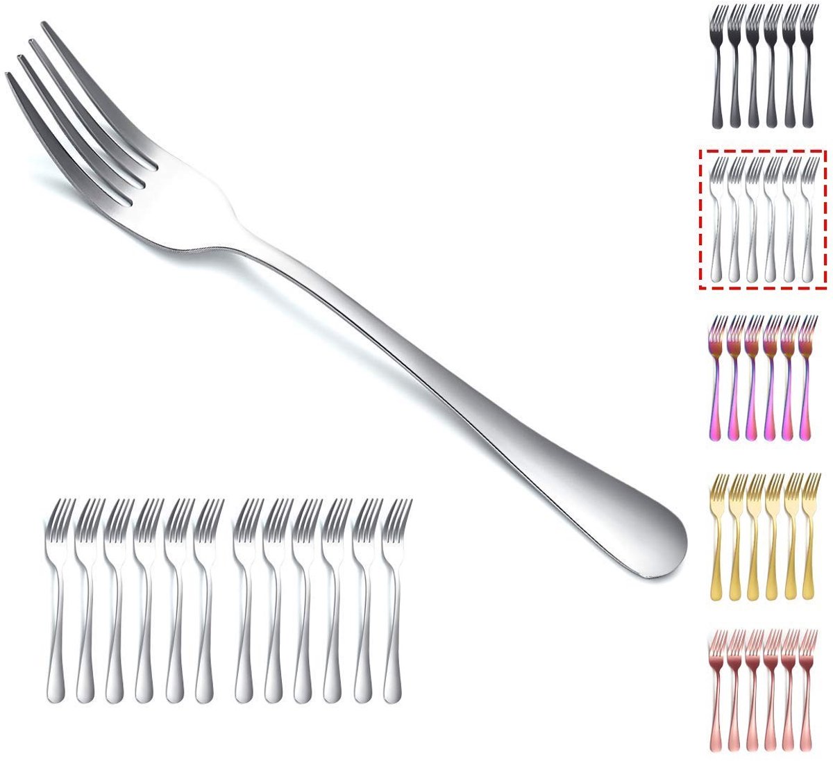 Set van 12 Tafelmessen - Roestvrij staal 20,8 cm