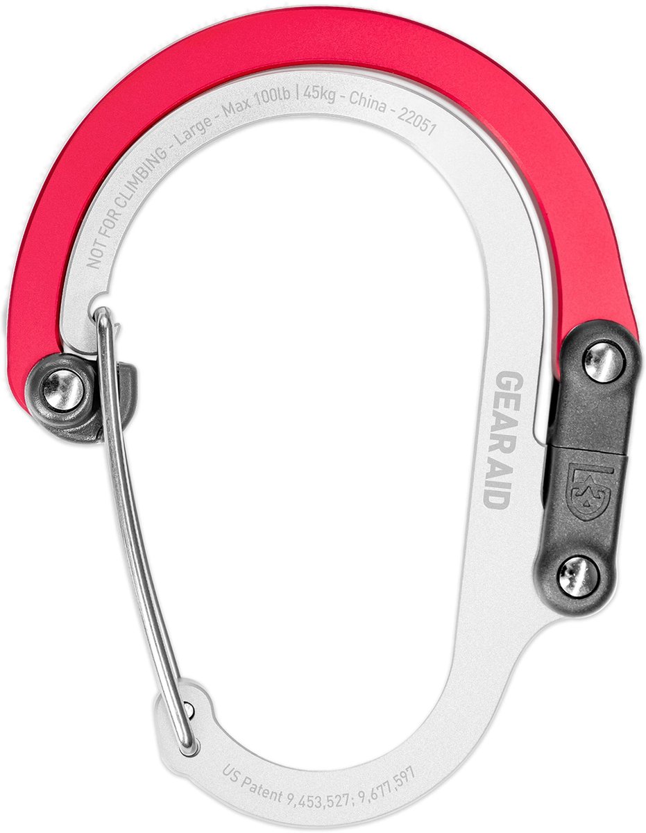 Mini Carabiner met Draaihaken - Rood