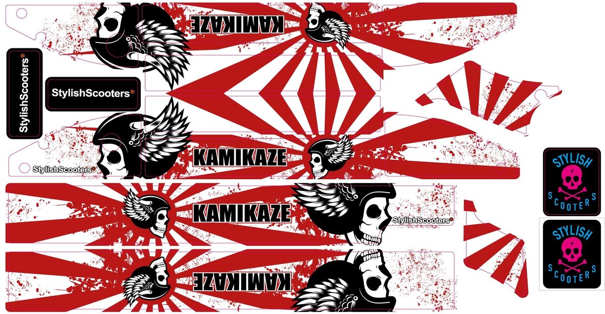 Stickers voor elektrische scooter - Multicolor vinylbescherming