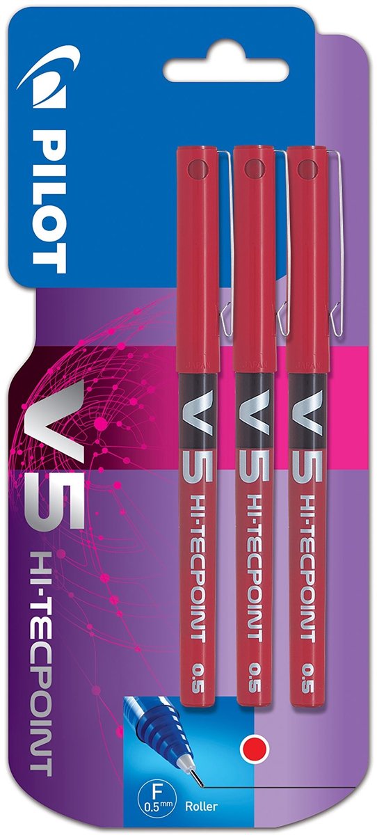 Rollerball Pen - V5 Hi-Tecpoint - Fijne punt - Rood
