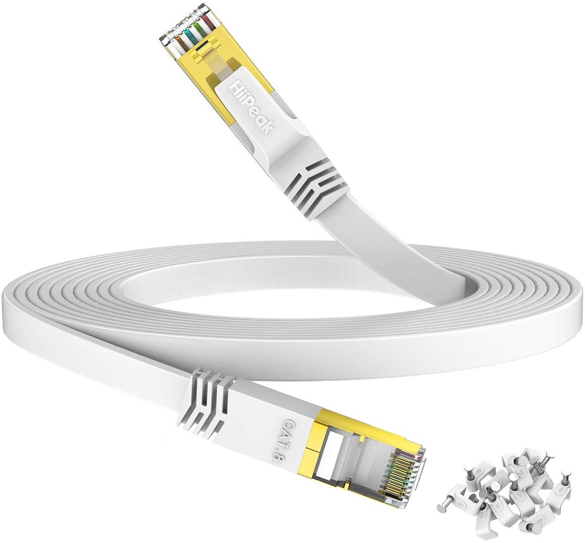 15m Flat LAN Kabel Cat 8 - Netwerk RJ45 voor 40Gbps Verbindingen