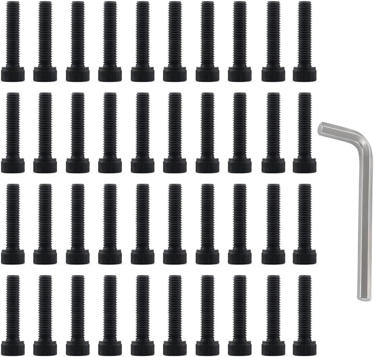 40 Stuks M3 Schroeven 20 mm Met Zeskantkop, Volledige Draad, Hoogwaardige Carbon Staal, Duurzaam en Sterk