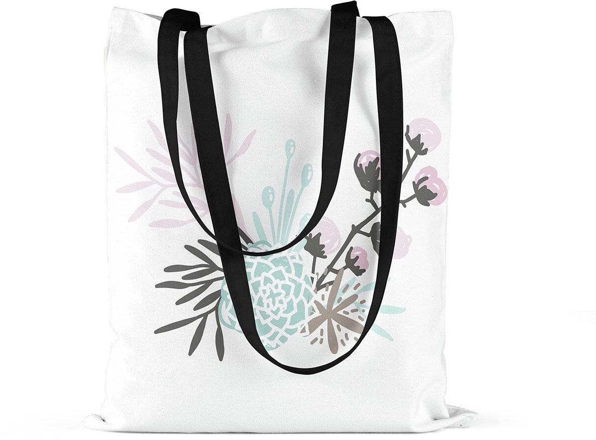 Herbruikbare Tote Bag - 100% Katoen - Multicolor - 48x55 cm