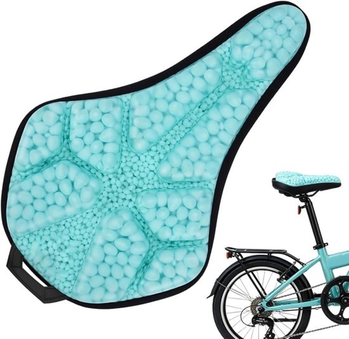 Fietszadel Kussen - Gevoerde Zadelhoes - Comfortabel Fietsen - Schokabsorberend Ontwerp - 28.5 x 18.5 cm - Groen