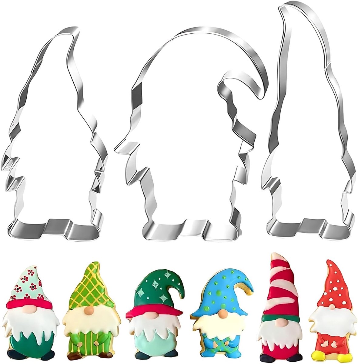Set van 3 kerst koekjesuitsteekvormen van roestvrij staal – feestelijke bakvormen voor het maken van koekjes – ideaal voor kerstdecoratie en bakplezier
