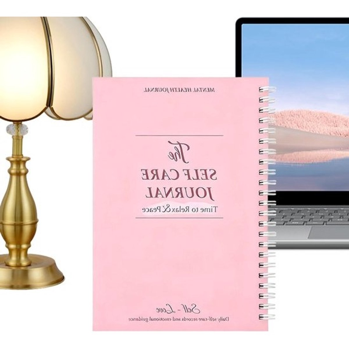 Wellness Dagboek - Welzijn Gids - Persoonlijke Reflectie - Begeleide Oefeningen - 22 x 15 x 25 cm - Roze