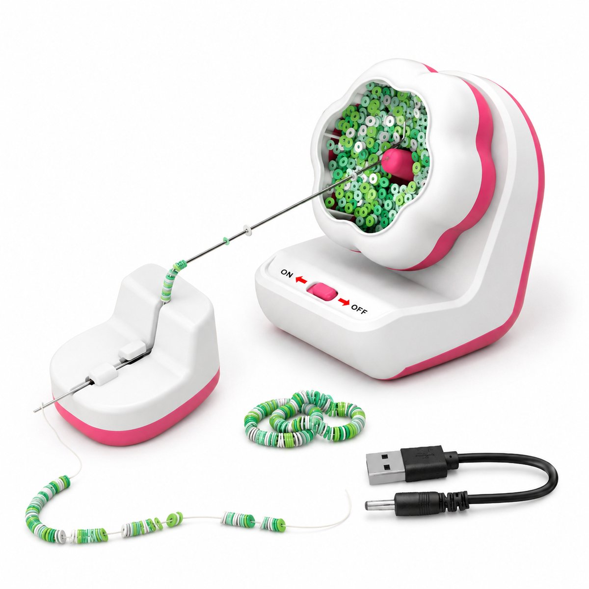 Namajunas - Elektrische Kralenspinner - USB-C - Bevat geen kralen - Knutselen Meisjes - Voor Kinderen - Knutselkoffer - Armband Maken - Knutselpakket voor het maken van - Kralen accessoires