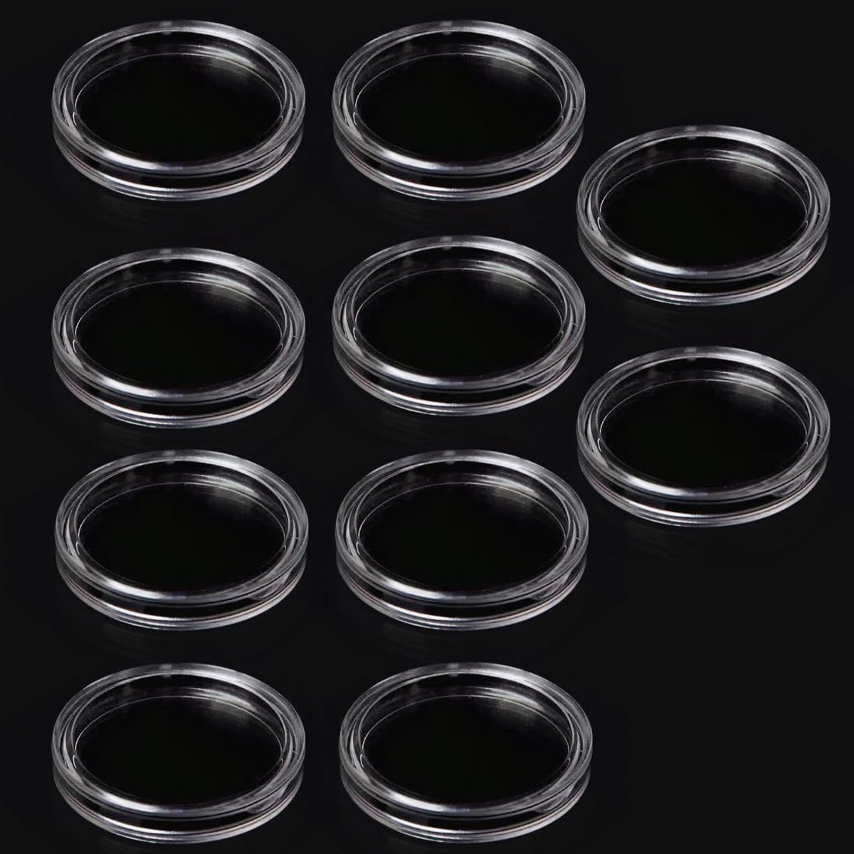 Coin Cases voor Muntverzameling - 10 Stuks met 6 Maatopties, Verstelbare Schuimafdichting en Transparante Muntcapsules voor Bescherming van Munten