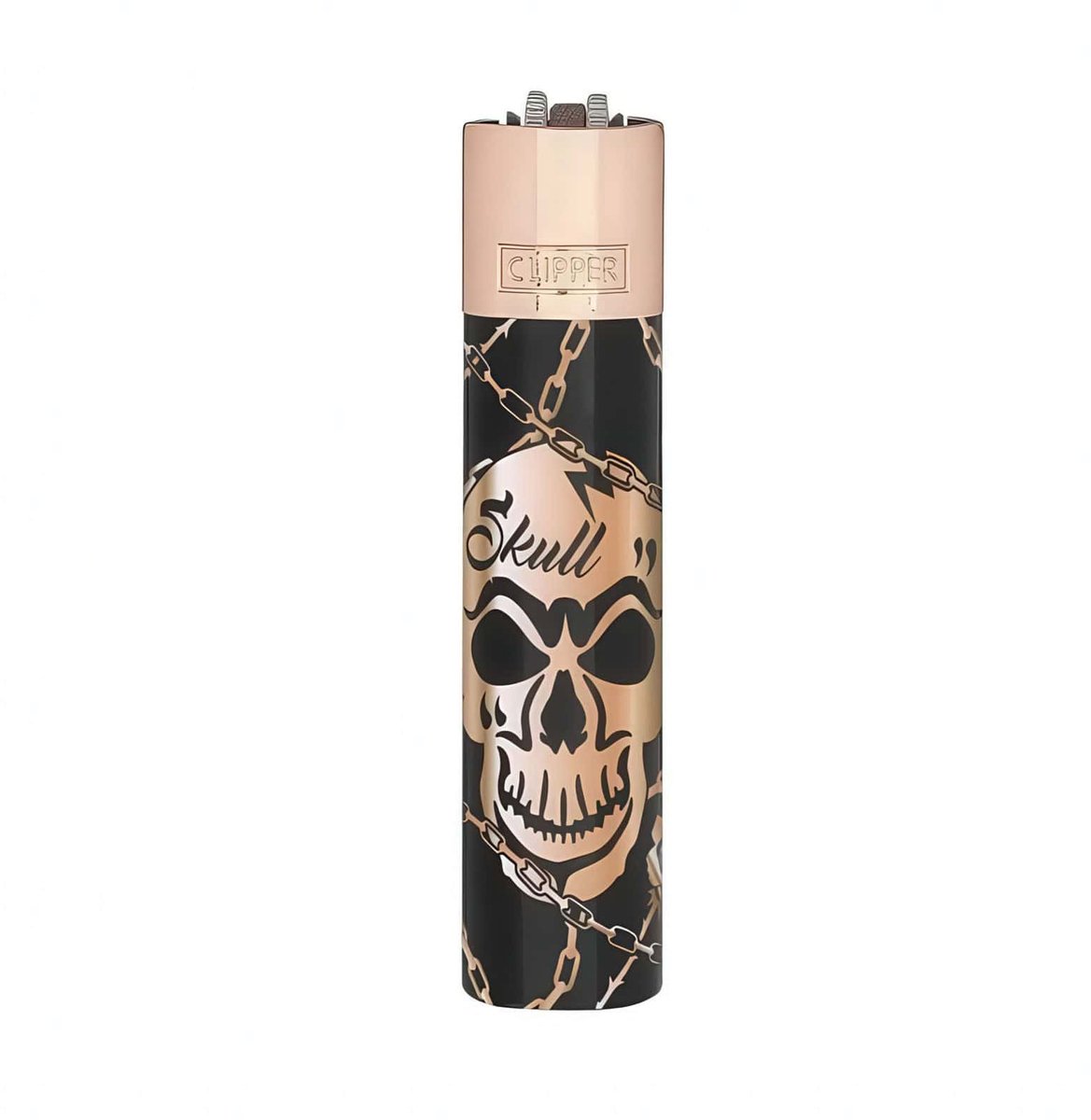 Clipper Large Metal Aansteker "Deadly Chains" Rose Gold