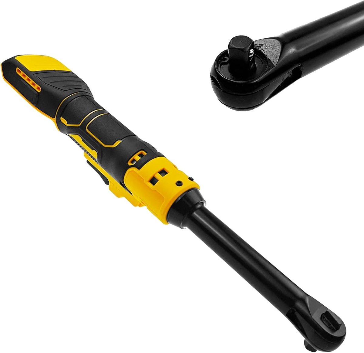 Extended Draadloze Ratelsleutel 1 cm voor 18V en 20V Accu's, 320 RPM, 80 Nm Koppel, 6 cm en 16 cm Lengte