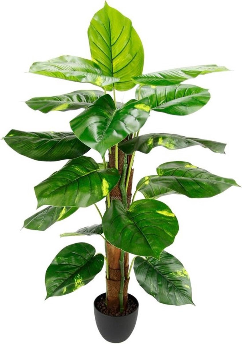 Kunstplant Pothos - Decoratieve plant Zijden bloem - Woonkamer decoreren - Onderhoudsarm - 85 cm - Groen
