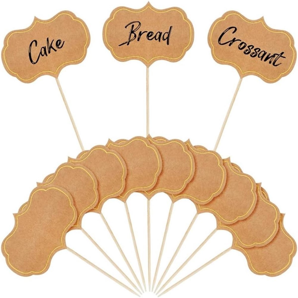 Decoratieve tandenstokers en etiketten voor snoep, buffet, kaas en feestjes - 50 stuks voor cupcakes en planten