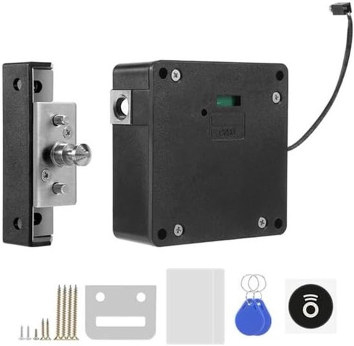 Elektronisch Kastslot - Verborgen Sluiting - Meubels Beveiligen - Installatie Zonder Boren - Tot 4.5cm Deur - Zwart