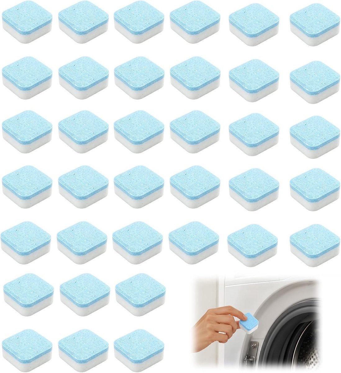 Dieptereiniging Wasmachine Tabs, 36 Stuks, Effectief Tegen Geur, Kalk en Wasmiddelresten, 1 Jaar Voorraad