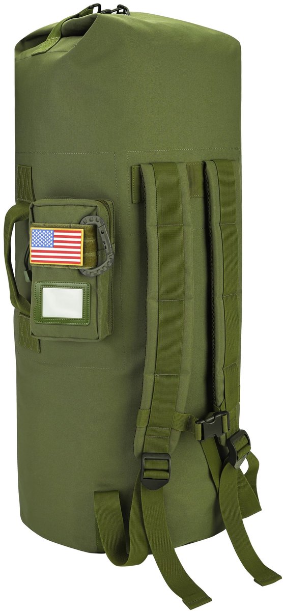 Military Duffle Bag - 110L Waterafstotend met Rugdrager - Groen