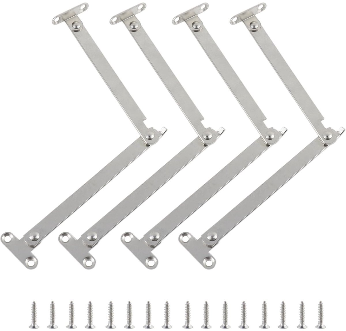 Opvouwbare Deksel Scharnieren - 4 Stuks Metaal Zilver