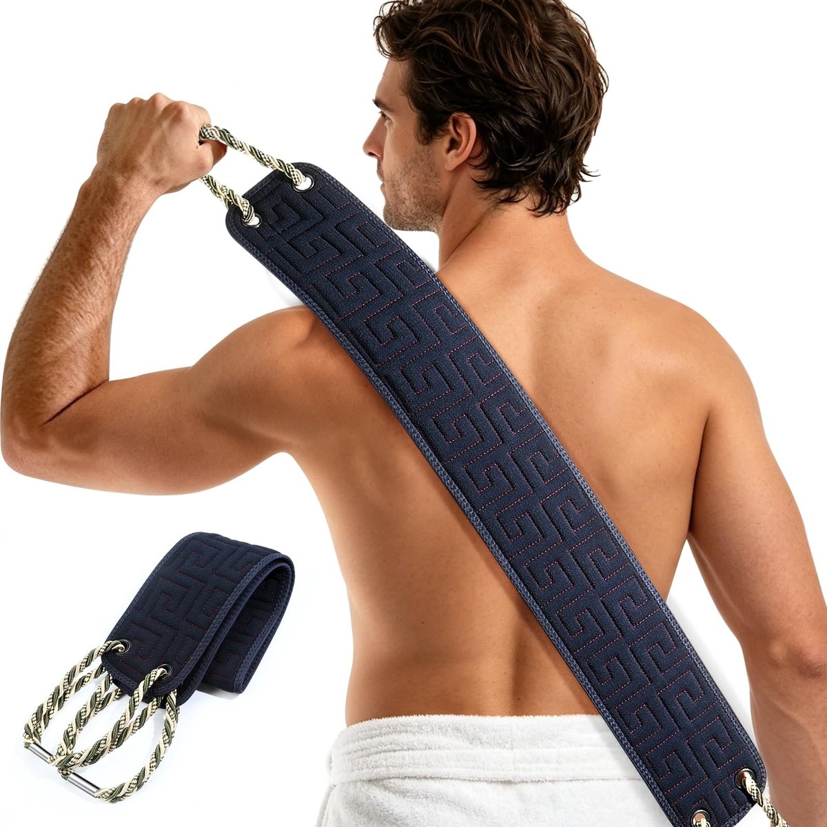 Exfoliërende Rugschrobber - Dubbelzijdige Scrub Washcloth met Handvatten