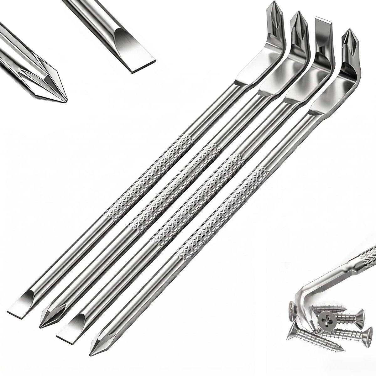 Set van 4 Hoekschroevendraaiers - Magnetische L-schroevendraaier 120 mm